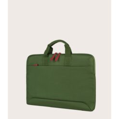 Smilza Borsa super slim in materiale tecnico con dettagli in contrasto 15" Verde - Nuovo