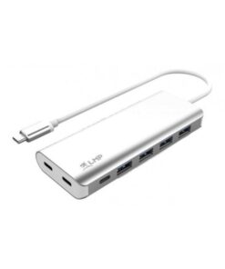 LMP USB-C Hub, 7 port USB-A (4) & USB- C (3) hub, charging function (BC1.2), external power supply (36W), silver - Nuovo