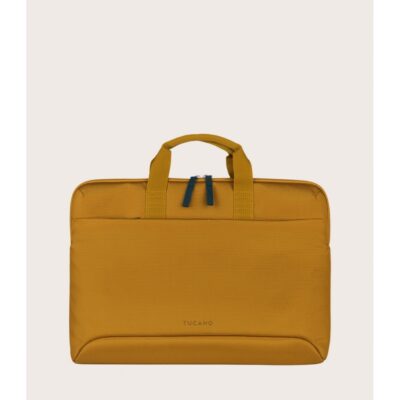 Smilza Borsa super slim in materiale tecnico con dettagli in contrasto 15" Giallo Senape - Nuovo